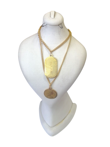 گردنبند زنانه دولاین استیل طرح الیزابت