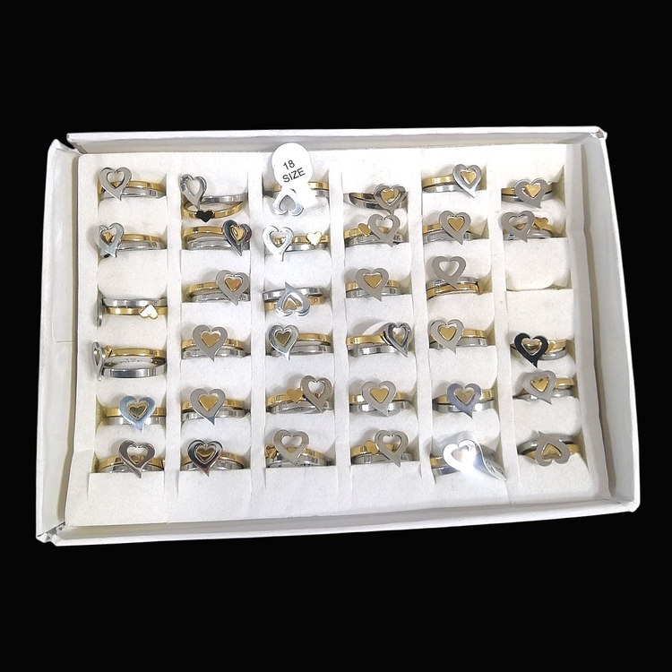 انگشتر دوتایی استیل طرح قلب