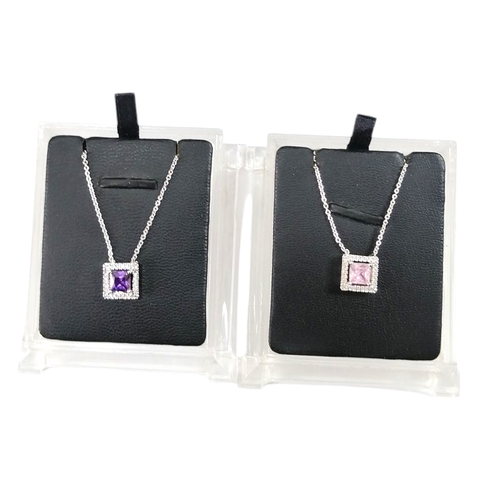 گردنبند زنانه جواهری طرح نقره با آبکاری رادیوم