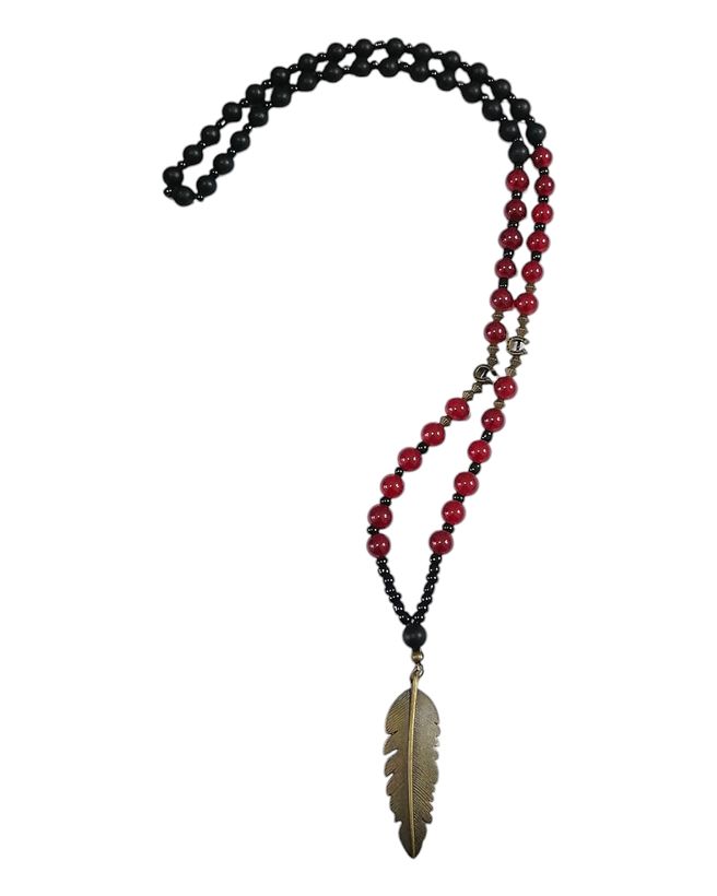 گردنبند اونیکس با آویز برگ