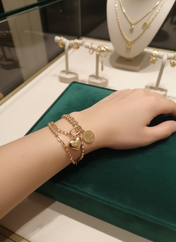 دستبند دولاین زنانه طرح طلا از برند ژوپینگ XUPING