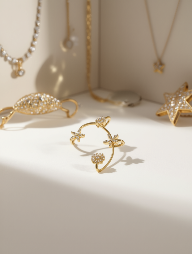 گوشواره نگین دار ایرکاف طرح طلا از برند YSX