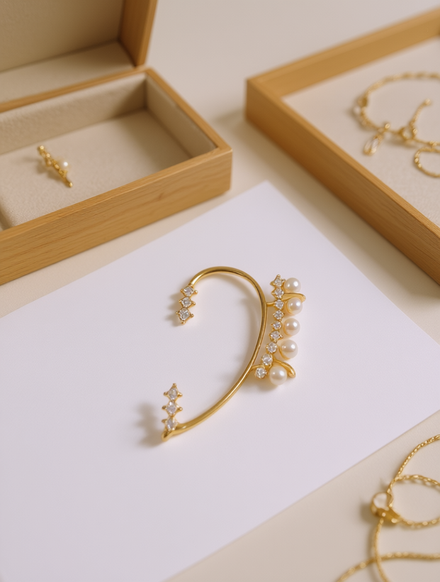 گوشواره نگین دار ایرکاف طرح طلا از برند YSX