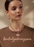 نیم ست ورساچه رزگلد شامل گردنبند و گوشواره
