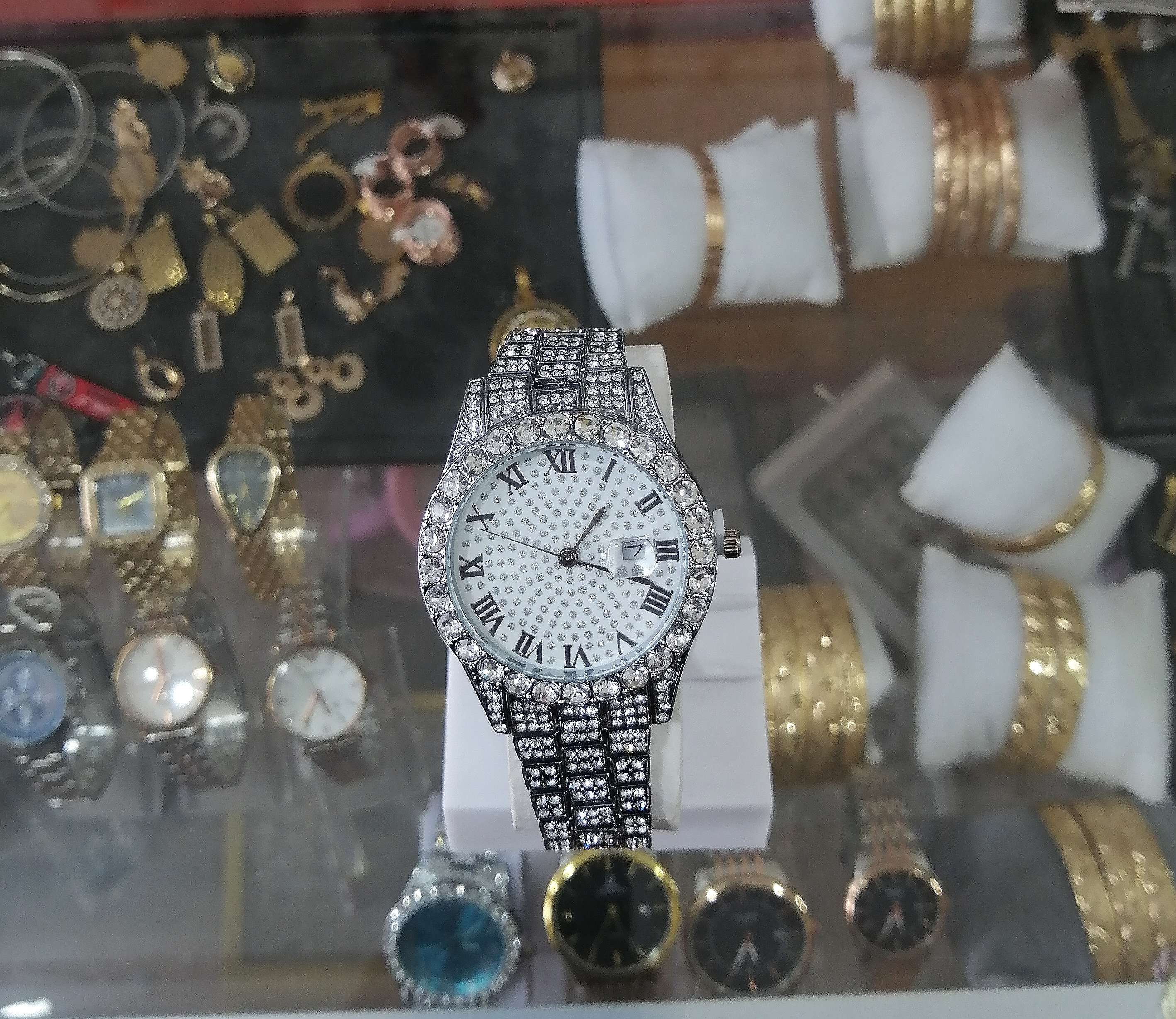 خرید ساعت مچی فول نگین طرح رولکس ROLEX